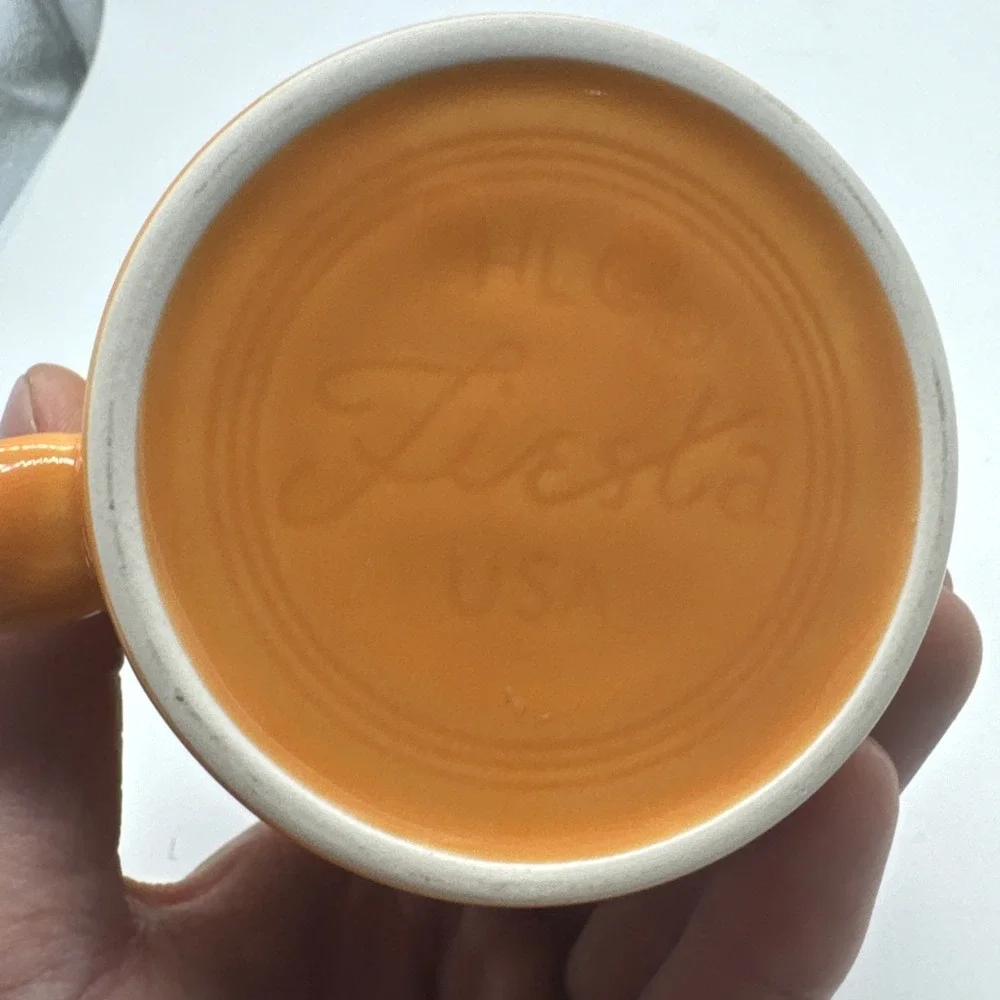 NEW Fiesta retired Happy Pumpkin Halloween Java Mug Fiestaware tangerine